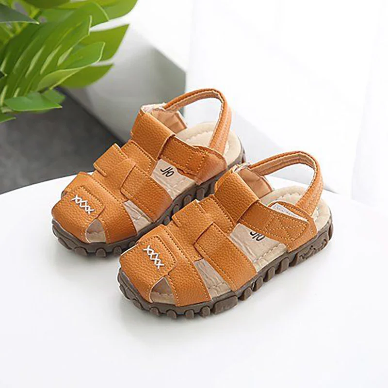 Summer Kids Sandals For Toddler Baby Little Boys Brown Black White Gladiator Leather Beach Sandals Shoes 1 2 3 4 5 6 Years Old