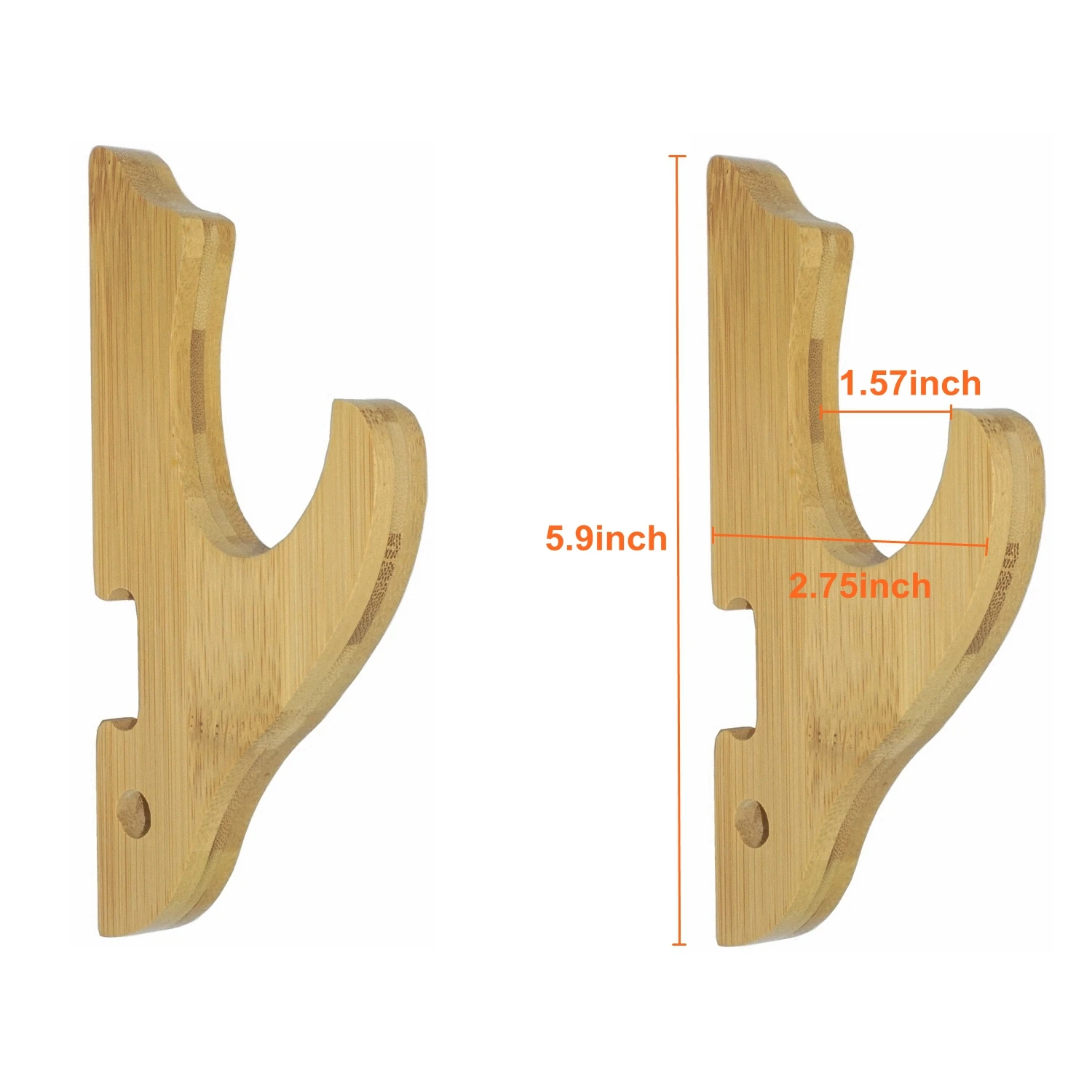 2/Set Bamboo Sword Display Rack Wood Finish Sword Hook Wall Mount Samurai Sword Hanger for Katana Wakizashi Tanto Genji