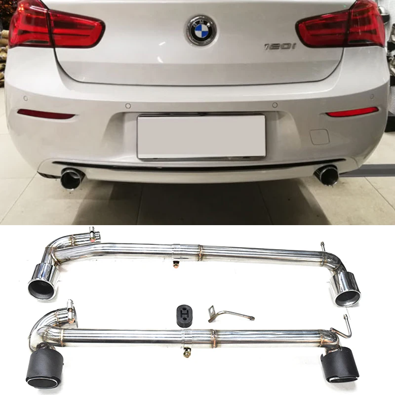 1 Set Double Out Exhaust Tip For BMW 1 series F20 118i 2013-2016 M Sport Muffler Tip Stainless Steel Exhaust Pipe Car Exhaust