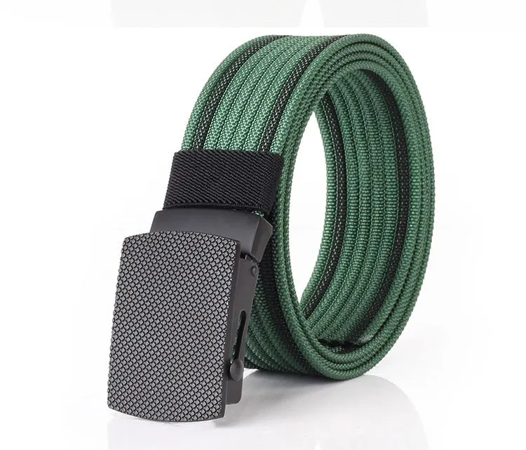 3,8 cm großer Outdoor-Nylongürtel, automatische Schnalle aus schwarzer Legierung, All-Match-gestreifter Herrengürtel, sportlich atmungsaktiv – Detail 11