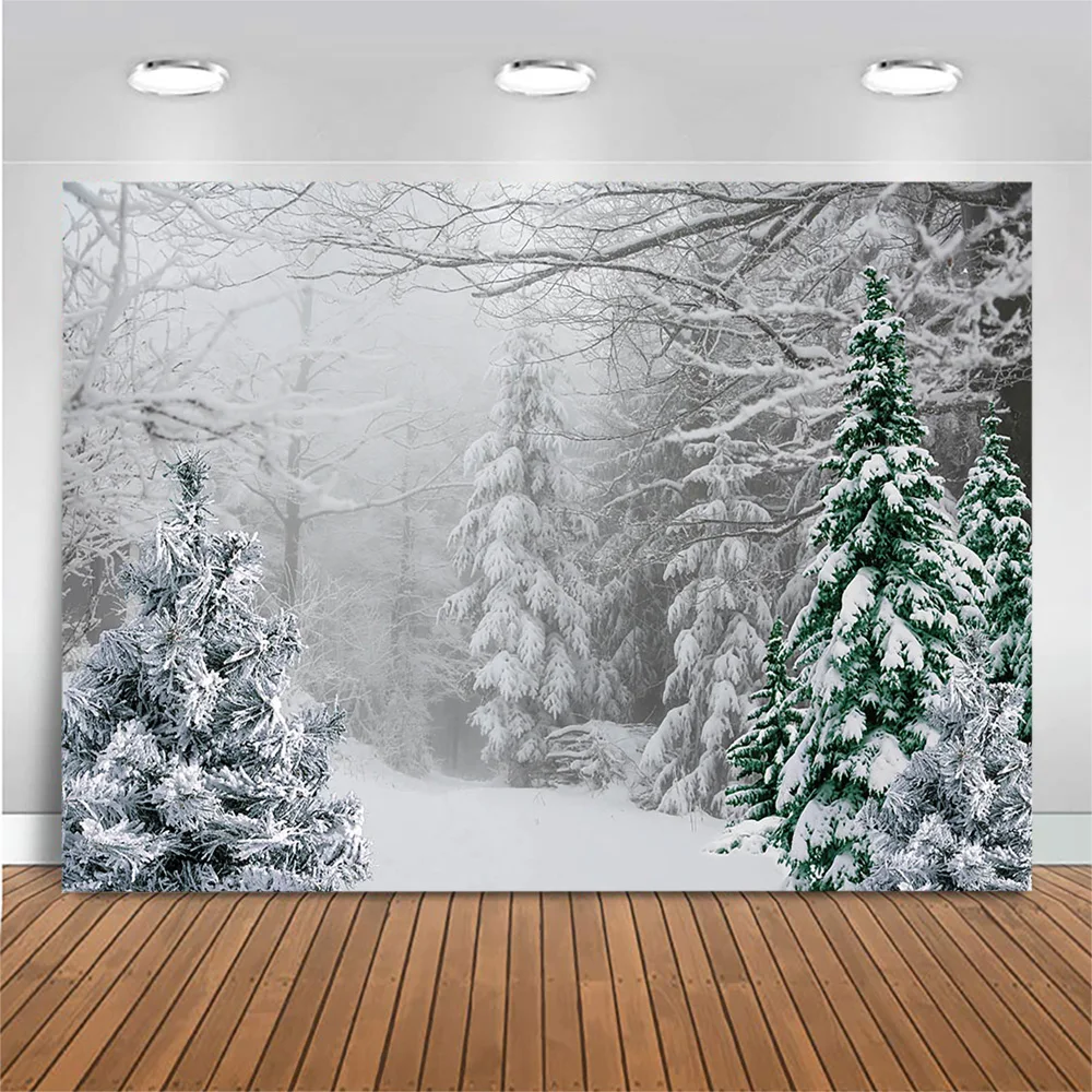 Mocsicka зимний сосновый лес Снежная сцена фон для фотографии снежное поле природный пейзаж новорожденный Портрет фон Potocall