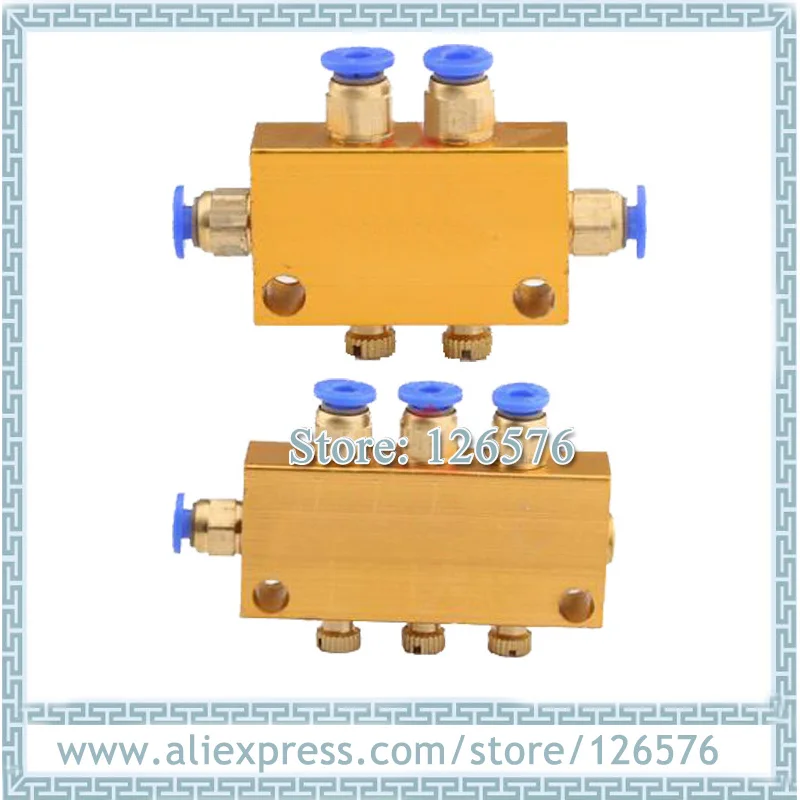 10pcs/lot  input 6mm output 4mm, oil distributor 2way 5 way 6way Adjustable oil discharge, Lubrication pump oil separator