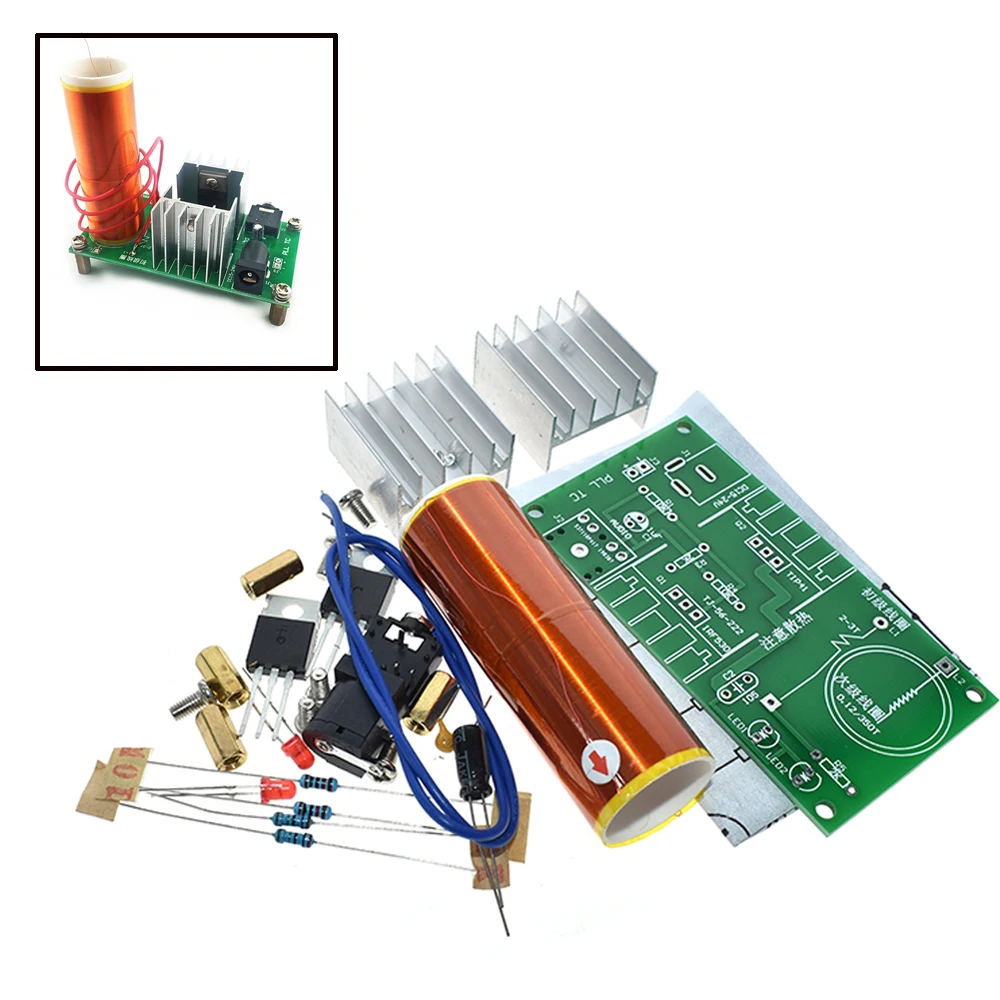 Kit electrónico de bricolaje, kit de generador de bobina Tesla de 15W para altavoz de cuerno de Plasma, kit de Proyecto de soldadura DIY para aprendizaje