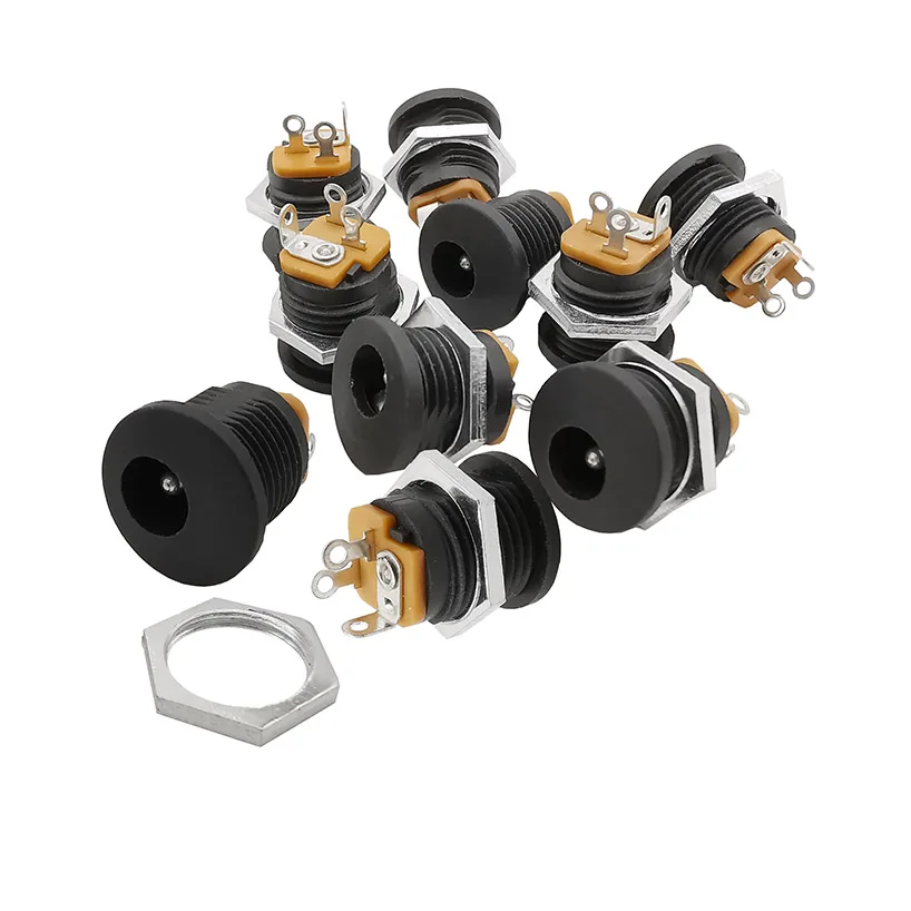 Adapter złączy DC DC-022 Gniazdo zasilania 5,5 x 2,1 mm Gniazdo zasilania DC Złącze wtykowe do montażu panelowego 1/2/5/10/20 szt.