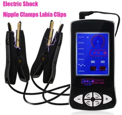 Electric Shock Nipple Clamps Labia Clip E-Stim Clitoris Massager Breast Enlarger BDSM Electrode Clip Female Masturbation Sex Toy