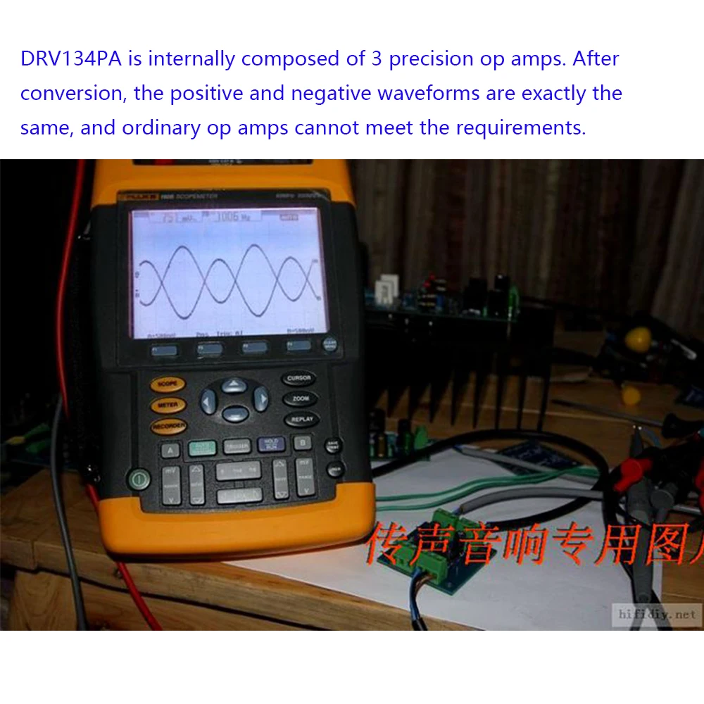 Placa do pwb/drv134pa canal duplo de alto desempenho single-ended para equilibrar placa terminada 63*63mm (segunda versão)