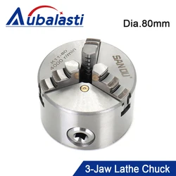 Aubalasti 1Set K11 80mm 3Inch 3-Jaw Manual Lathe Chuck Self-Centering Chucks SANOU K11-80 Lathe Chuck With Turning Machine Tools