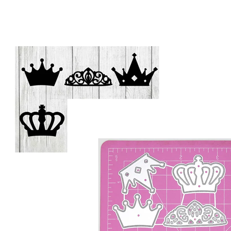 12 Kinds Crown Cutting Dies King Queen Princess Tiara Metal Stencil For DIY Scrapbook Gift Card Craft Decorative