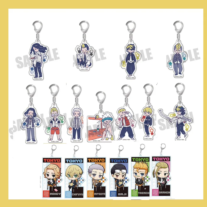 Anime Tokyo Revengers Sano Manjiro Hanagaki Takemichi Pendant Acrylic Keychain Keyring Bag Charm Q Version Decor Graffiti Gifts