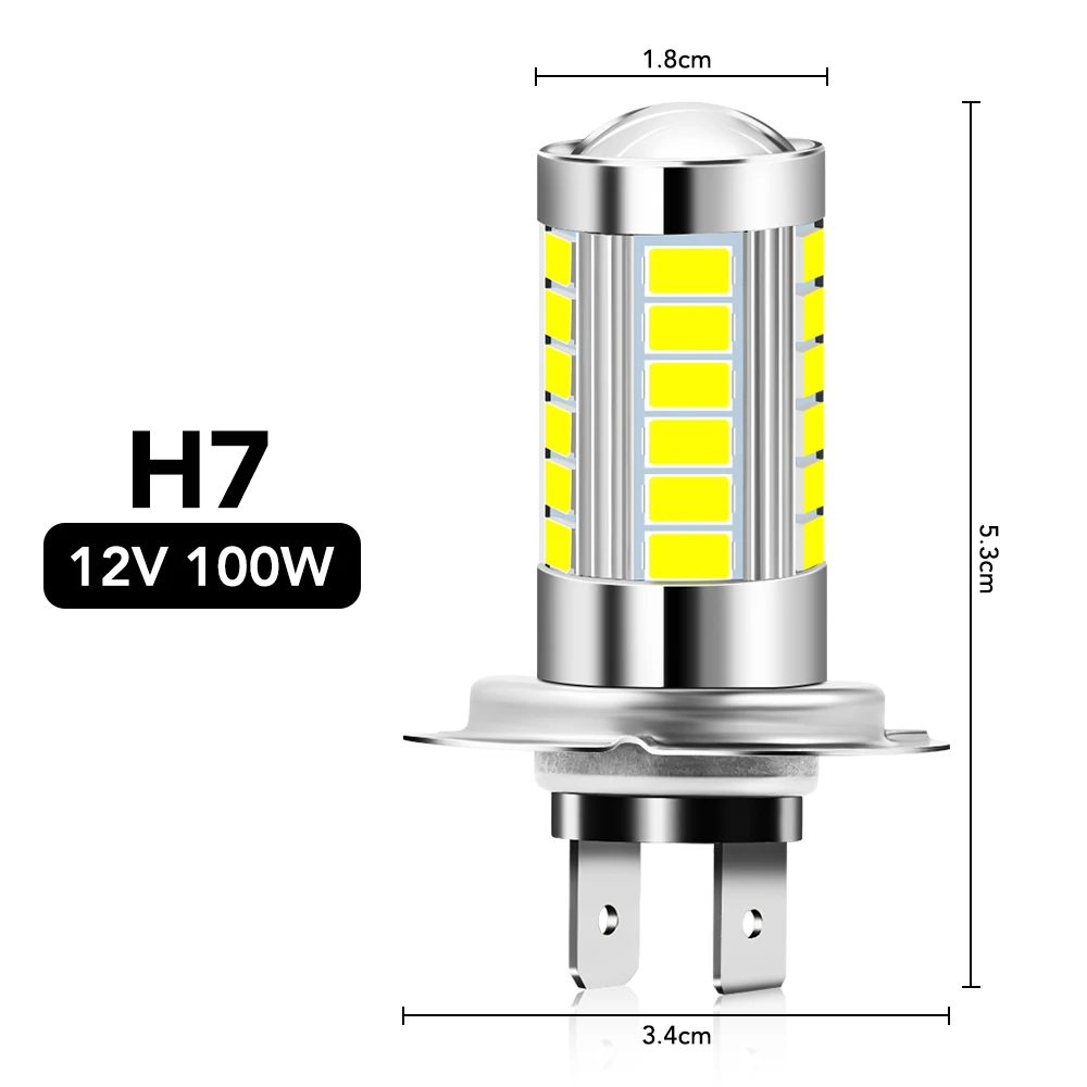 2 Pcs H7 6000K Car Headlights Lamp Bulbs for Peugeot 308 207 307 807 For Citroen C3 Picasso C-Crosser C4 Dispatch C8