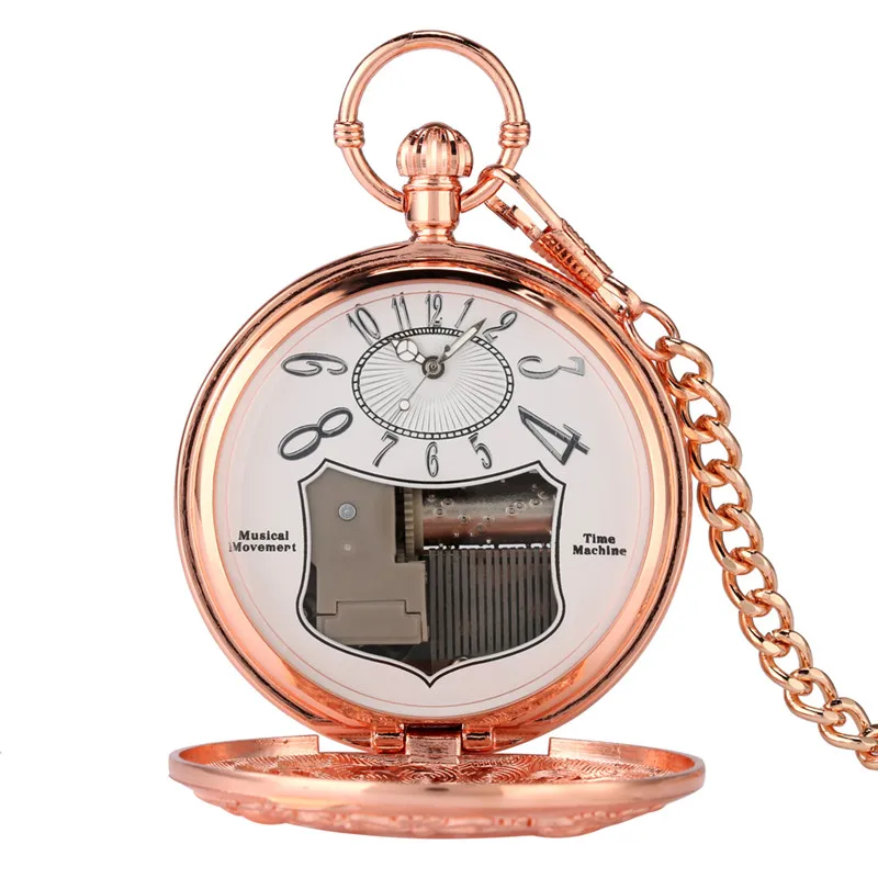 Antique Frohe Weihnachten Musical Uhr Männer Frauen Quarz Analog Taschenuhren mit Song Musik Fob Uhr Anhänger Kette Weihnachten Geschenk