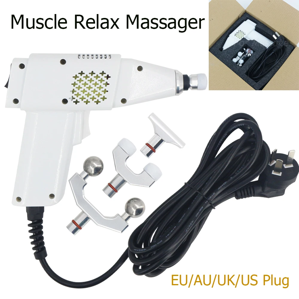 

2022 High Quality Electric Correction Gun Chiropractic Adjusting Tool Treat Lumbar/Cervical syndrome Spine Massager 4 Heads