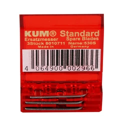 Lames de rechange allemande Kum haute tranchant, standard en acier au carbone, pour crayon tranchant, paquet de 3