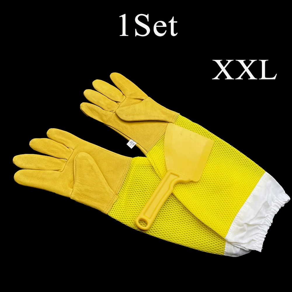 

Beekeeping Protection Glove 3D Breathable Anti Bite Goatskin And Honey Unscraper Knifer Plastic Cutter Kit Bee Tools Supplies