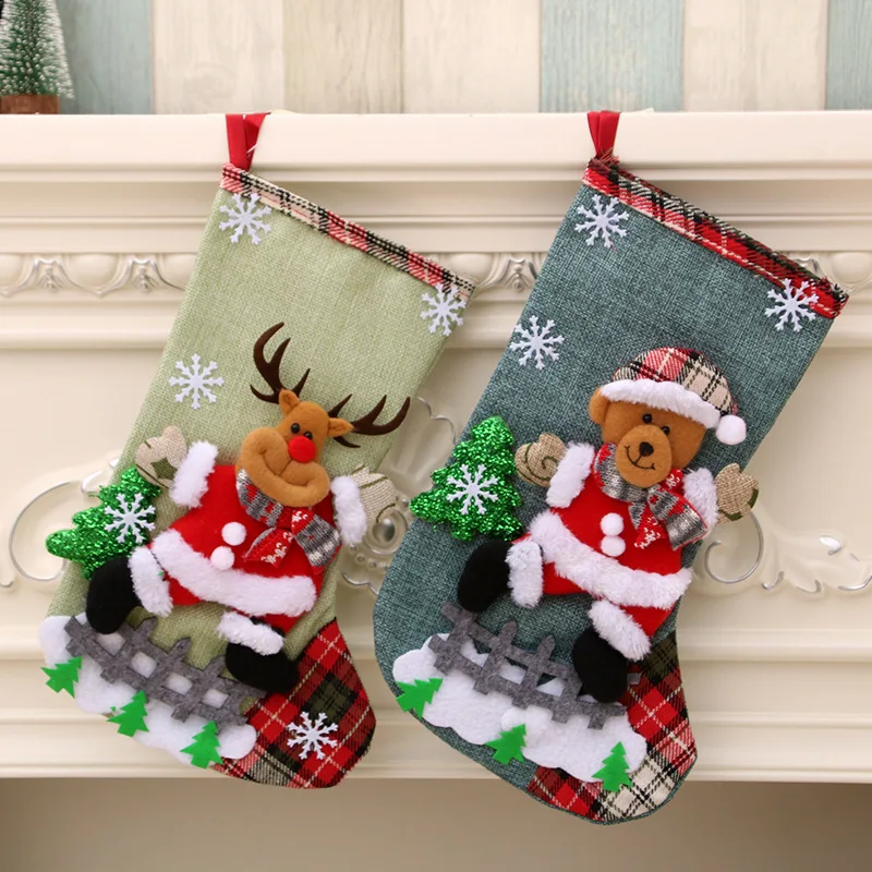 Christmas Decoration Christmas Socks Ornaments Pendant Small Boots Children New Year Candy Bag Gift Fireplace Tree Jewelry