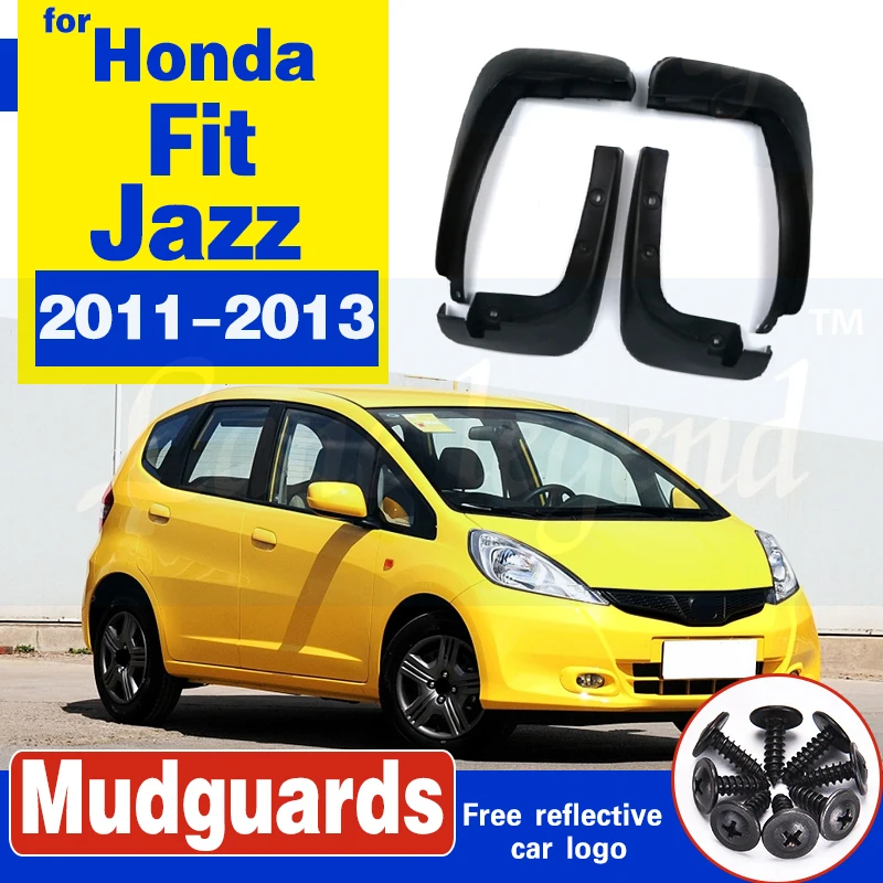 Set Molded Mud Flaps For Honda Fit / Honda Jazz 2011 2012 2013 Hatch Mudflaps Splash Guards Front Rear Mud Flap Mudguards Fender