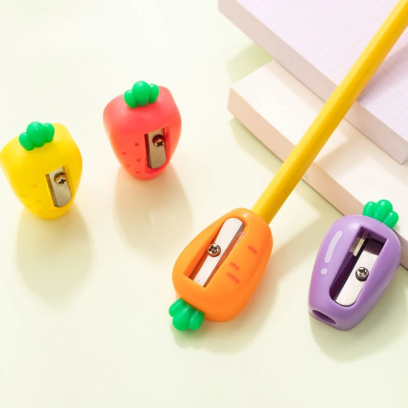 2 Pcs Cute Carrot Pencil Sharpener Creative Fruit Pencil Sharpener For Kids Prizes Gift Korean Stationery Kawaii School Supplies