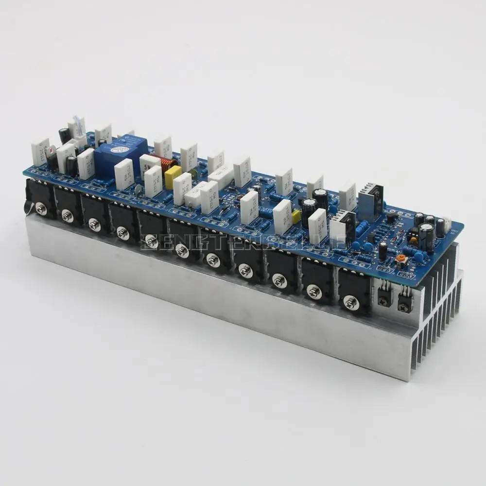 Papan Amplifier Audio Rumah Daya Tinggi Mono HiFi 1500W 2SA1943 2SC5200 Selesai dengan Radiator