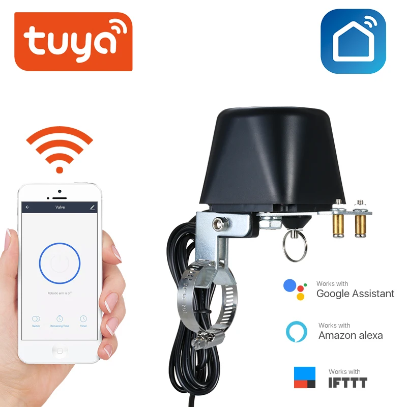 Controlador de válvula inteligente para gasoduto, desligamento automático, Wi-Fi compatível com Alexa e Google Assistant, Tuya, Zigbee