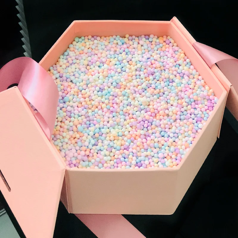 Polystyrene Foam Particles Colorful Macaron Ball Filler Gift Box Filling Wedding Valentine's Day Gift Box Decoration Foam Balls