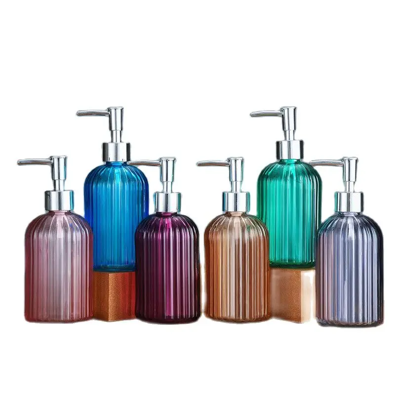 

400ML Manual Soap Dispenser Clear Glass Hand Sanitizer Bottle Shampoo Body Wash Lotion Press Empty Containers Bathroom Products