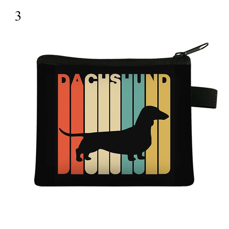 1PCS Cute Dachshund Dog/Cat Polyester Coin Purses Girls Cute Pet Animal Wallet Ladies Clutch Change Purse Female Mini Money Bag