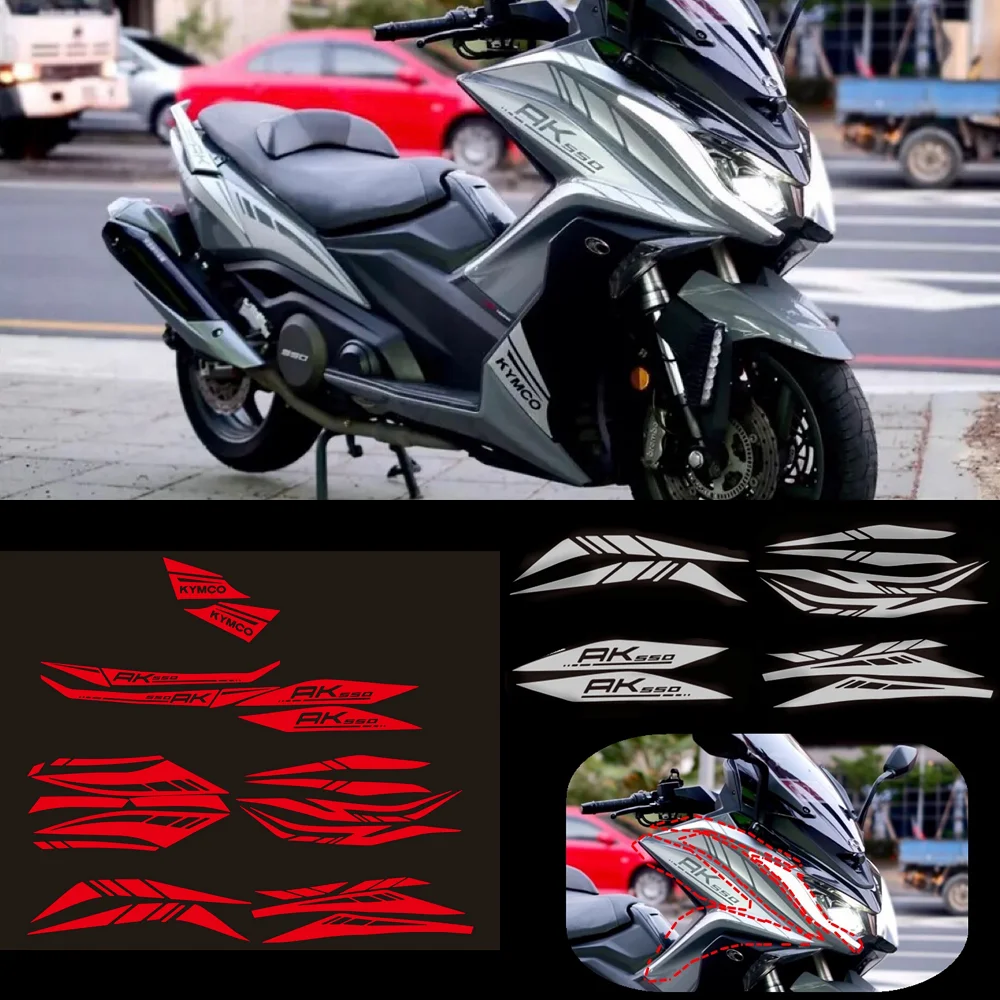 

Motorcycle Headlight Fairing Stickers Decals Emblems For KYMCO AK550