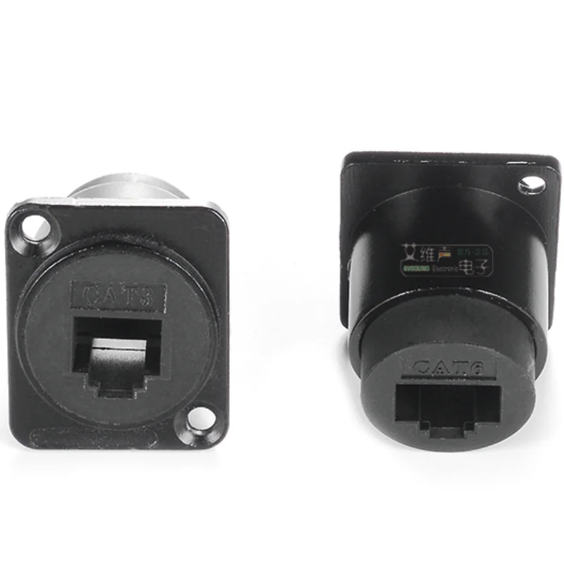 1Pcs CAT3 docking dual-pass 86 panel wall plug installation RJ11 socket round D-type telephone TEL module ARJ11-2