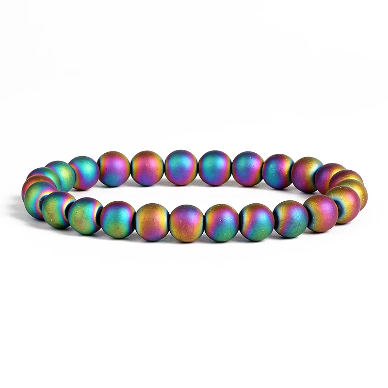 Image 6: Bracelets en pierre Flash naturelle pour femmes et hommes, Labradorite énergétique, fait à la main, Couple, Reiki, pierre de lune, bijoux Pulsera