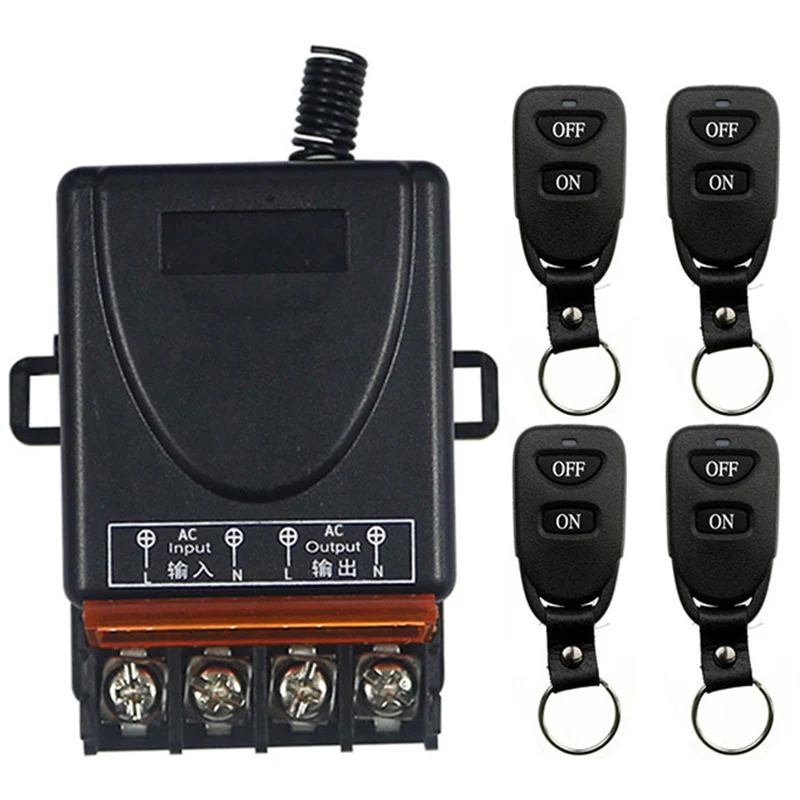 Wireless Remote Control Light Switch 10A Relay Output Radio AC 110V 220 V 1CH 1CH Receiver Module + Belt buckle Transmitter