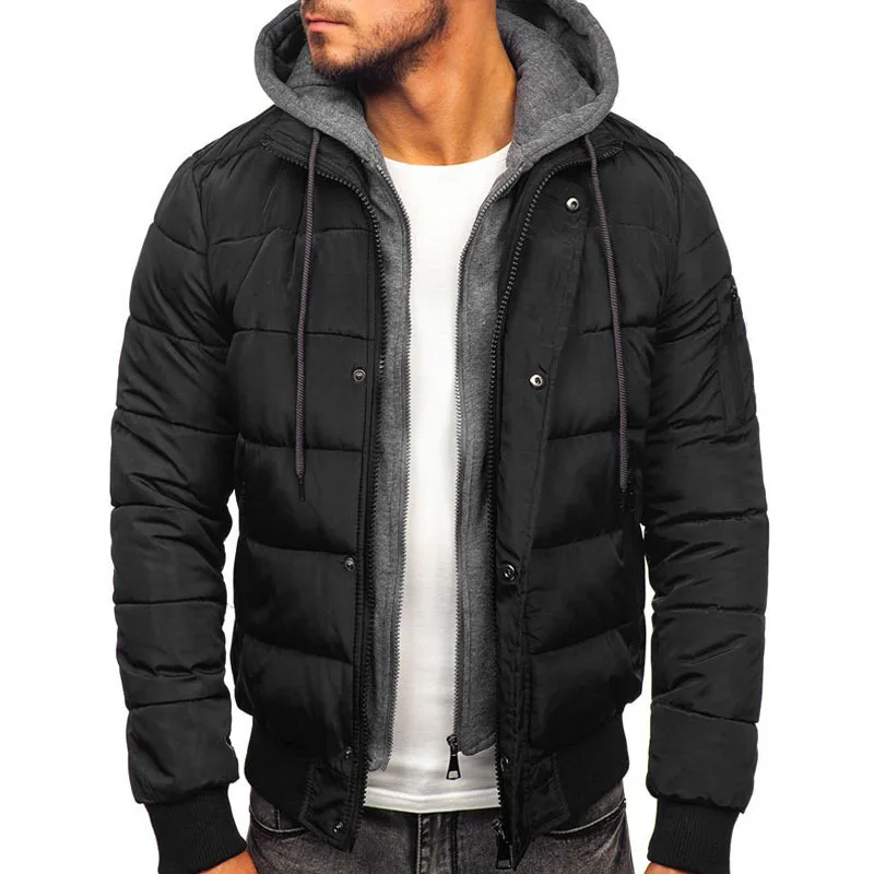 Casual Outdoor Hooded Zijde-achtige Katoen Dikke Katoenen Jas Mannen Uitloper Heren Kleding Winter Jas Mannen