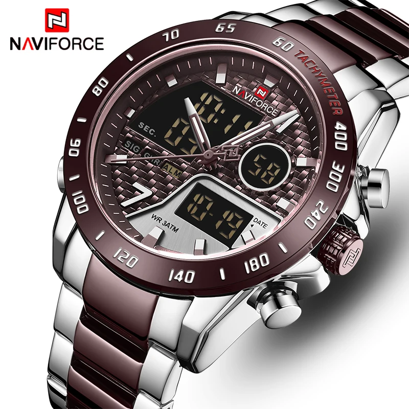 NAVIFORCE New Men Watch Top Luxury Brand Mens Waterproof Sport Watches Quartz Analog Digital Wristwatch Clock Relogio Masculino