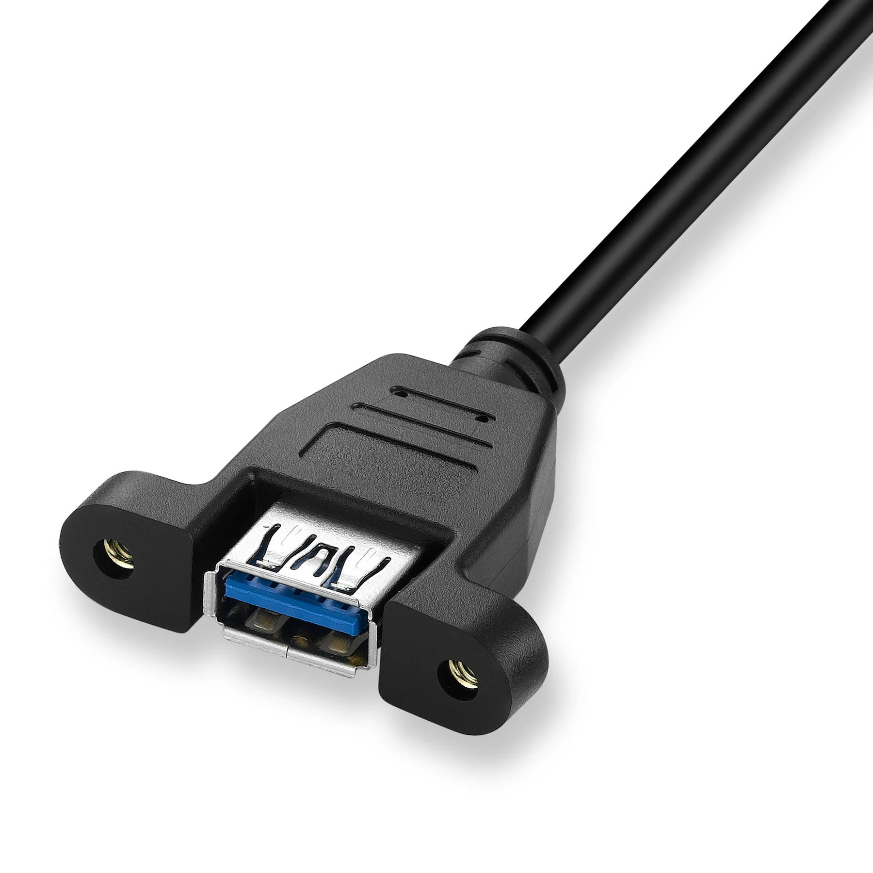 بوشارا نوع E ذكر إلى USB 3.0 أنثى تمديد كابل احباط مضفر محمية مع المسمار لوحة جبل