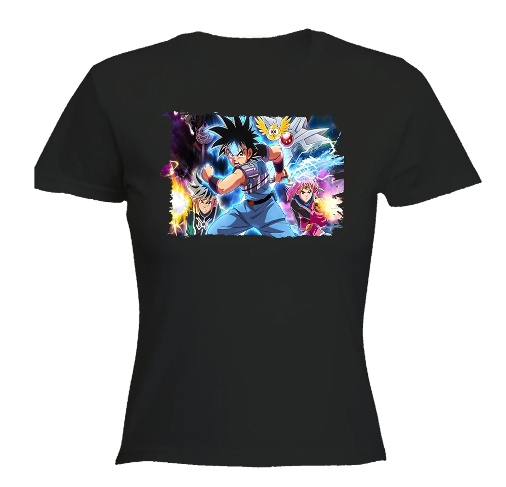 MERCHANDMANIA women's black T-shirt the adventures of FLY ANIME clothes women Summer short sleeve