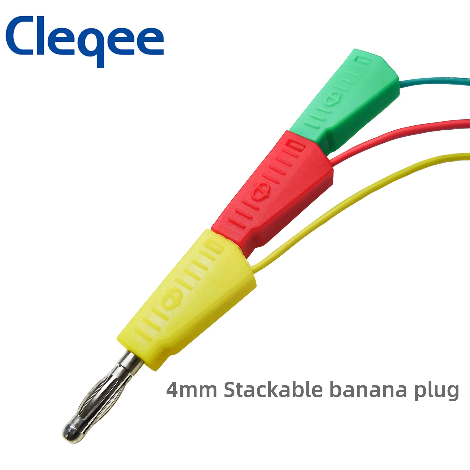 Imagem -05 - Cleqee P1532 10pc Fios Jumper Macho para mm Empilhável Banana Plug Silicone Dupont Cabo Eletrônico Faça Você Mesmo Kit para Arduino Tábua de Pão