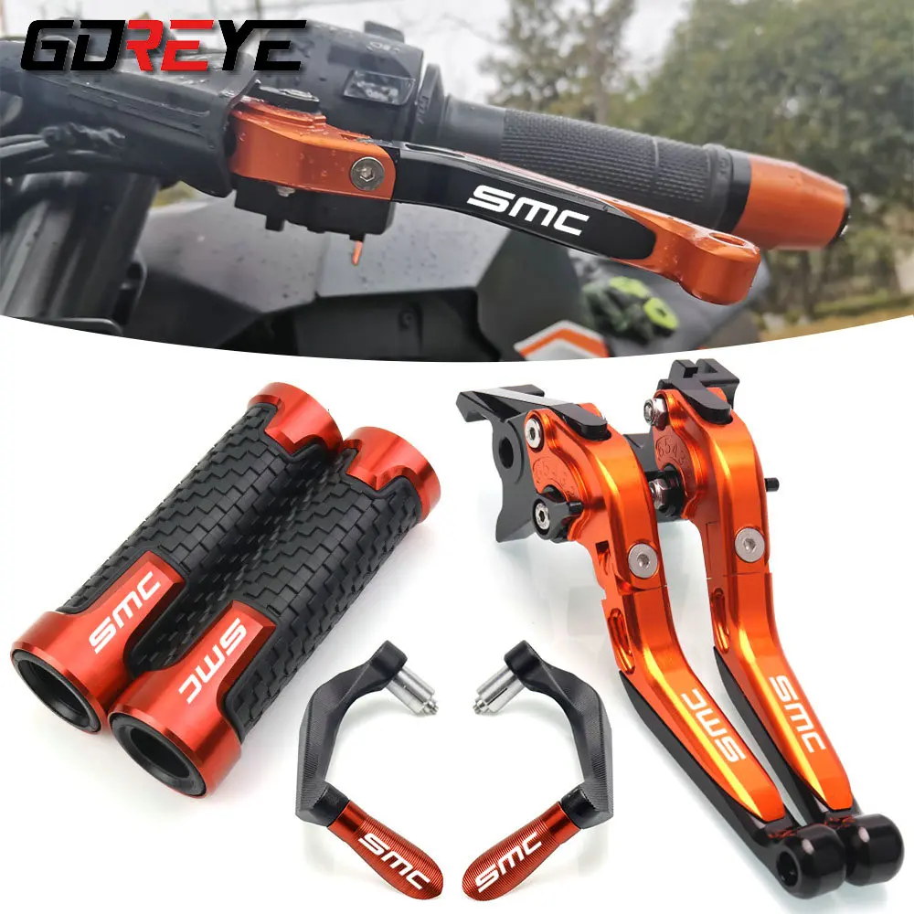 

For 690 SMC 2008 2010 2011 2012 2013 Motorcycle CNC Adjustable Brake Clutch Lever Handbar Levers Guard Protector 690 SMC