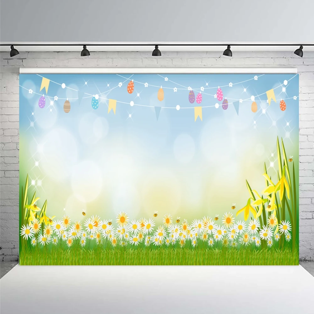 Yeeleイースターエッグ花ライトボケgrasslandl赤ちゃんの写真の背景写真装飾写真スタジオの背景