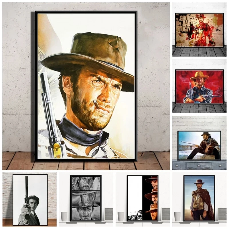 

Clint Eastwood A Fistful Of Dollars Movie Canvas Painting Posters And Prints Wall Art Picture Vintage Poster Home Decorative