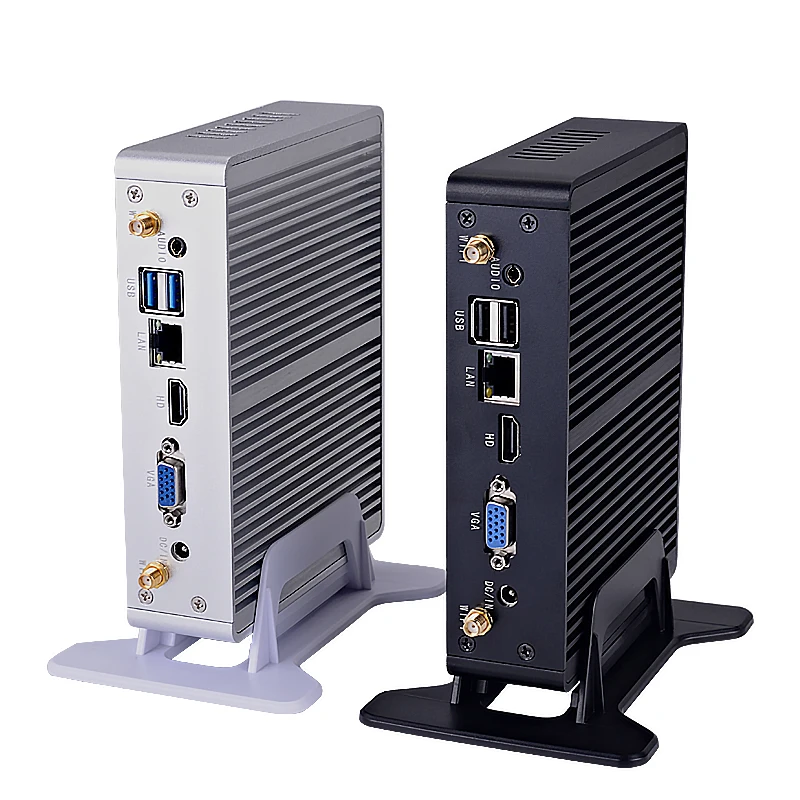 Fanless Mini PC Intel Core i7 5500U 4500U i5 5200U i3 5005U Windows10 Barebone Desktop Computer HD VGA WiFi 8xUSB Thin Client