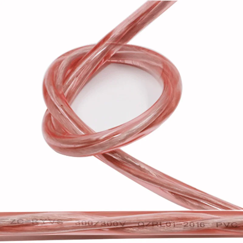 5Meters RYVS Pure Copper Core 2-Core 20/17/15/13/12AWG Transparent Round Twisted Pair Round Speaker Cable Audio Cable