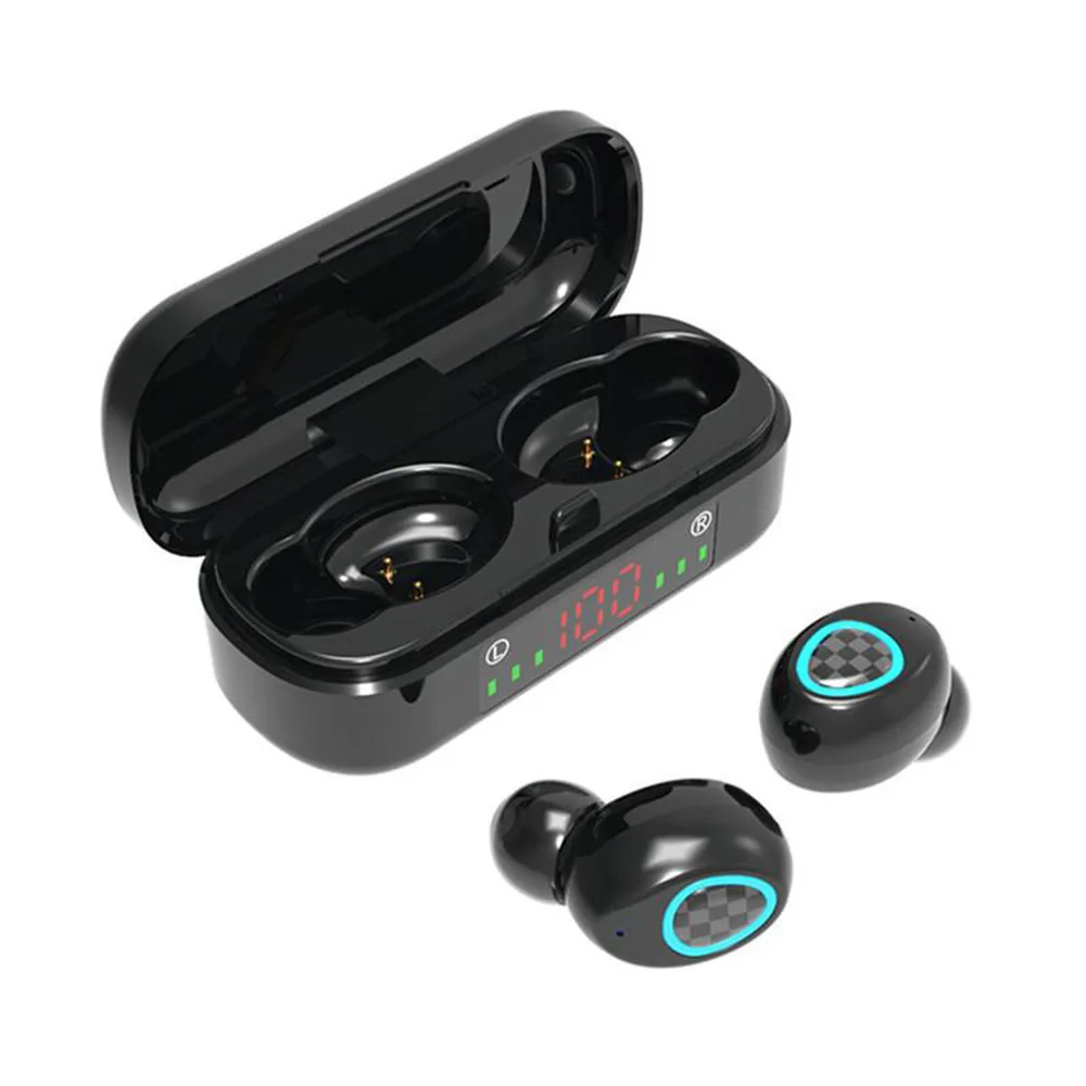 V7 Tws Bluetooth Earphone Wireless Bluetooth 5.0 Headphone Touch Headset Sport Waterproof 3d Stereo Sound Sport Led Earbuds