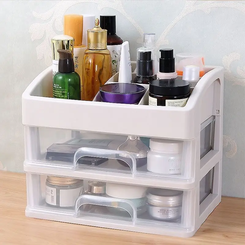 Storage Case Multi-Function Desktop Sundry Makeup Organizer Cosmetics Drawer Jewelry Storage Box Container Lipstick Holder
