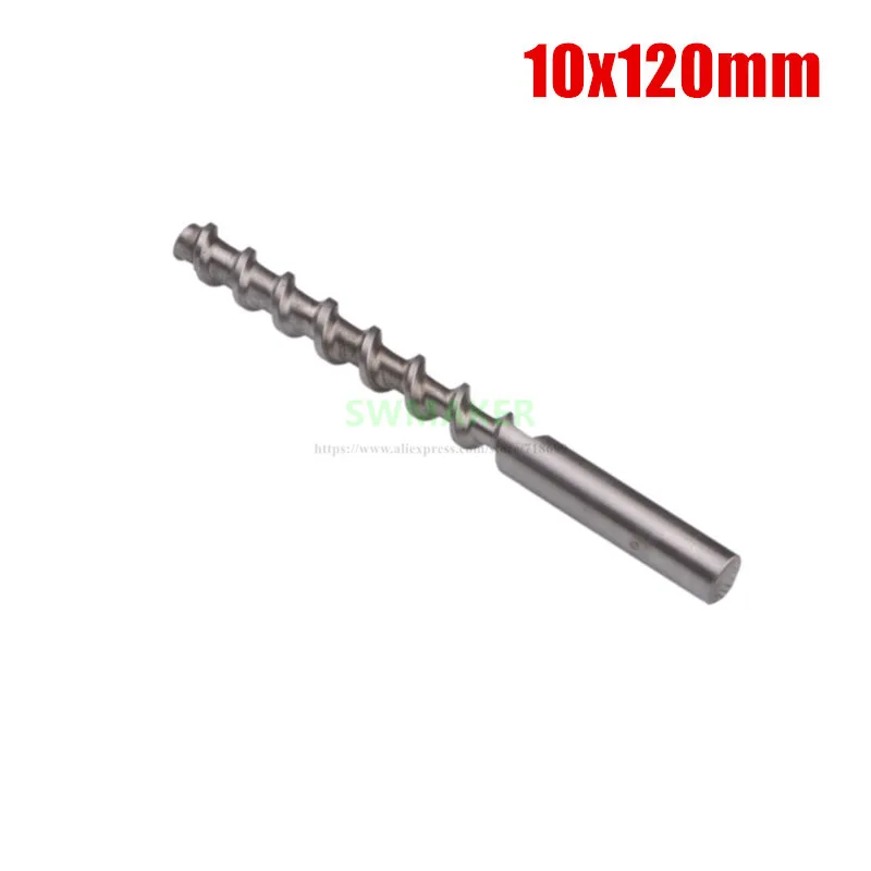 1pcs 10x120mm Ceramic Mud Powder Extruder Micro Screw Throat Feed Rod Feed Rod Hardened Steel 3D Printer Parts