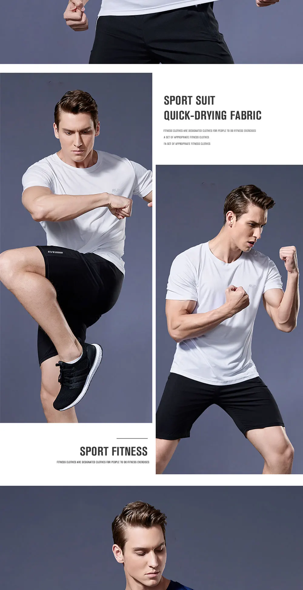 Sommer-T-Shirt für Herren, lässige weiße T-Shirts, kurzärmeliges Oberteil, atmungsaktive T-Shirts, schnelltrocknendes Fitness-Shirt, Fußballtrikot, Herrenbekleidung – Detail 15