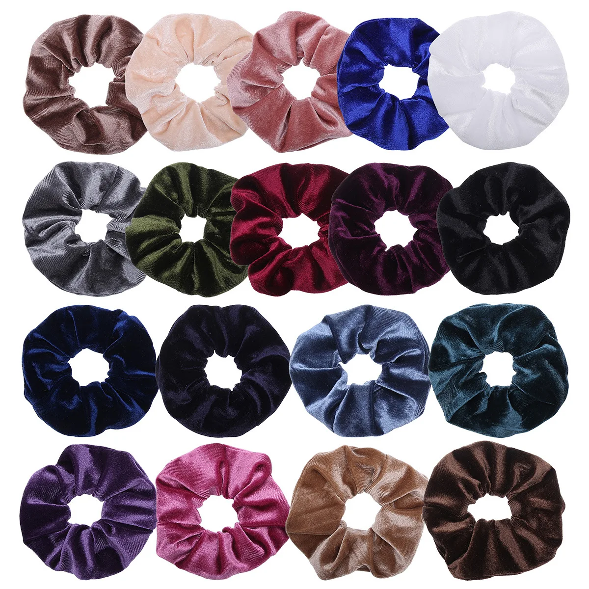 Vintage Korean Velvet Hair Scrunchie Elastic Hair Bands Girls Hair Accessories Solid Color Headdress Pleated Headband For Women