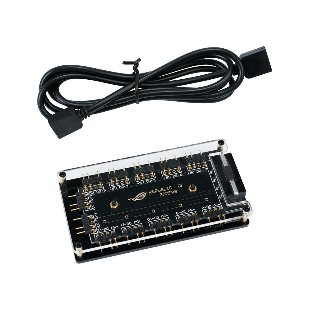 5V 3PIN Fan Light Strip AURA Sync Motherboard Spliter HUB SATA Molex Independly Power Supply Reduce Mainboard Burden