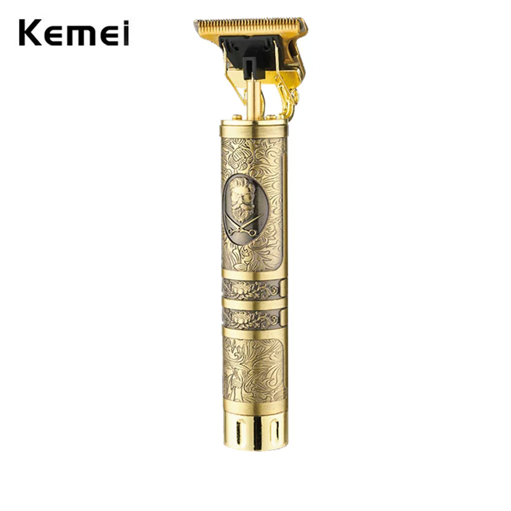 

Kemei 228 Cordless T9 Trimmer Men T-Blade Skeleton Heavy Hitter Men Hair Cutter 0mm Baldheaded Finish Cutting Machine for Barber