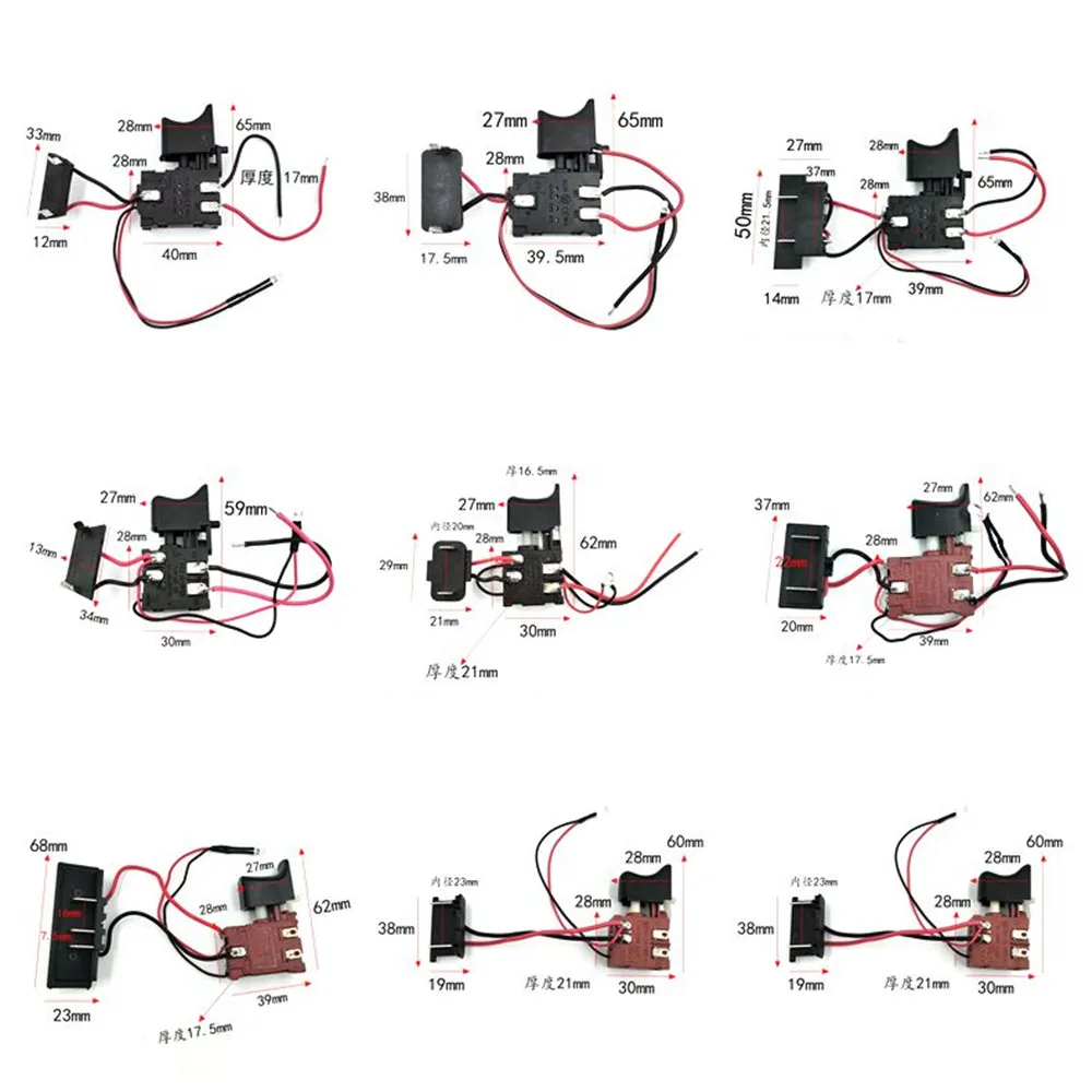 Electric Drill Tool Charge Speed Controller Switch Replacement Reversing Brake Cordless Drill Switch for Hitachi Makita