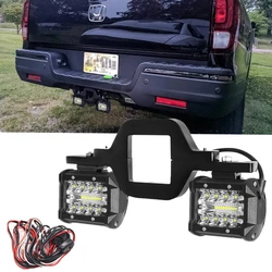 Universal Car 60W 4 Inch LED Work Light Bar with Towing Hitch Mount Brackets for Truck Trailer SUV Pickup Offroad