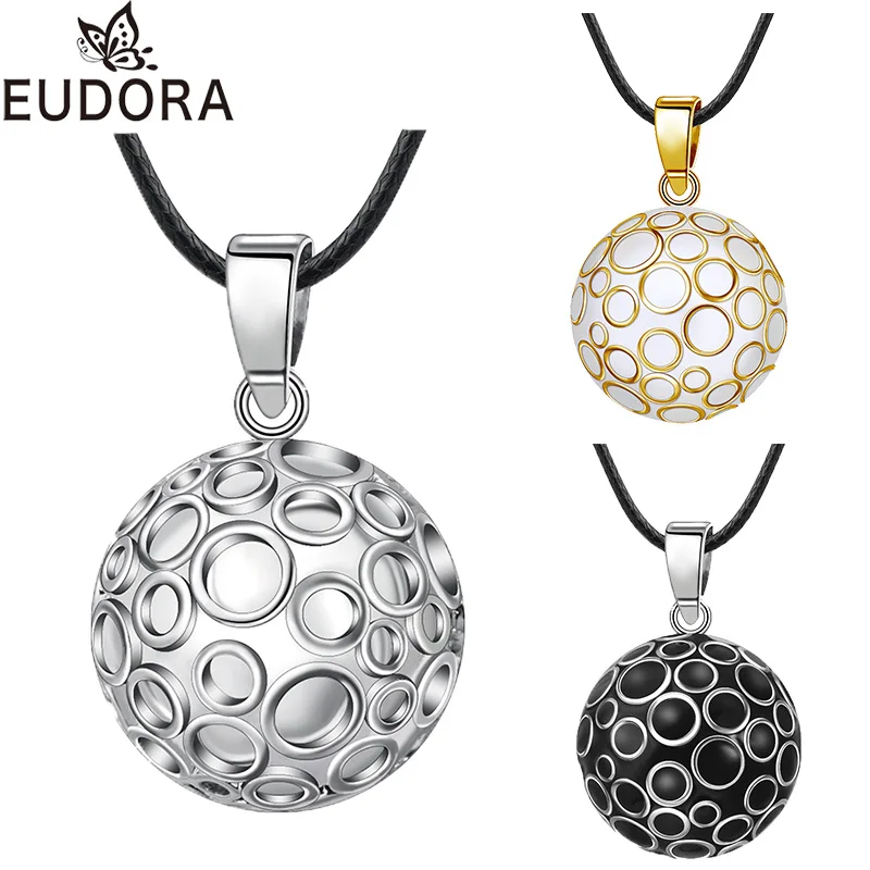 Eudora Harmony Ball Round Mexican Bola Pendant Angel Caller Necklace Circle Musical Sounds Bola Balls Jewelry for Pregnant Women